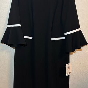 Calvin Klein Black Dress with White Trim